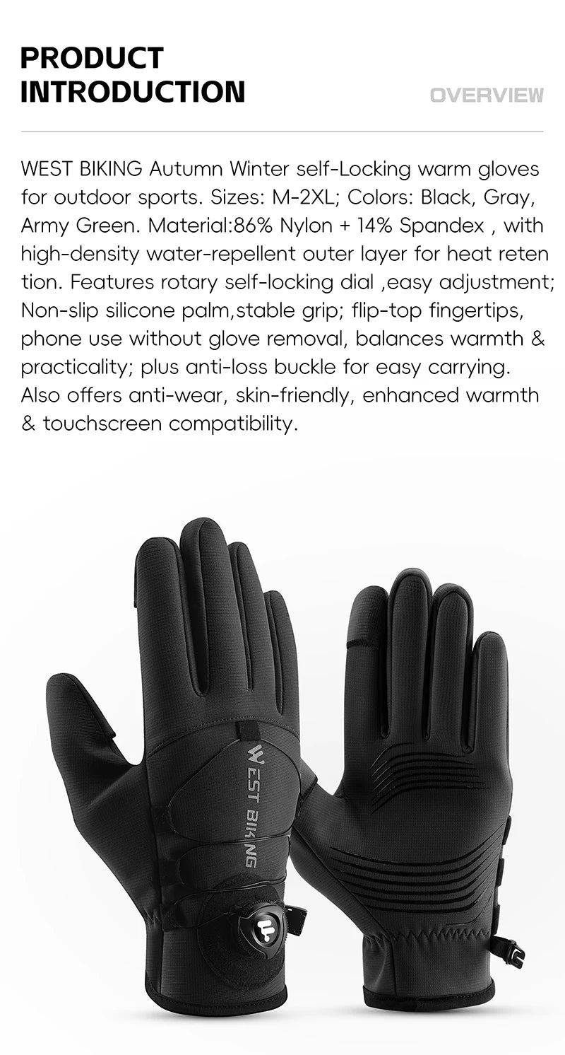 CowLost | west-biking-self-locking-bike-gloves-winter-fleece-thermal-cycling-gloves-with-rotating-buckle-waterproof-mtb-motorcycle-gloves |8