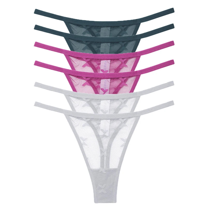 CowLost | activewear-pants-6pcs-women-transparent-mesh-thong-panties-g-string |35
