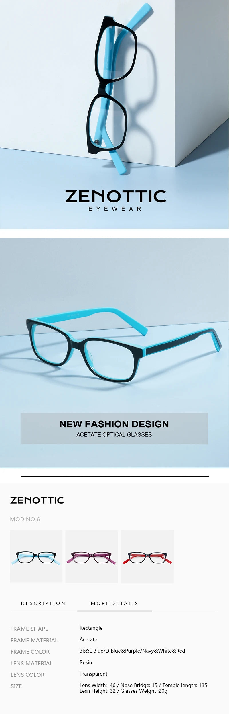 CowLost | zenottic-fashion-kids-glasses-rectangle-optics-frames |7