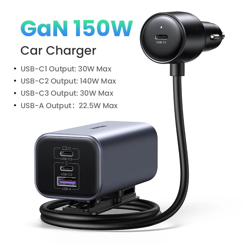 CowLost | ugreen-car-charger-150w-fast-charge-extender-4-usb-devices |24