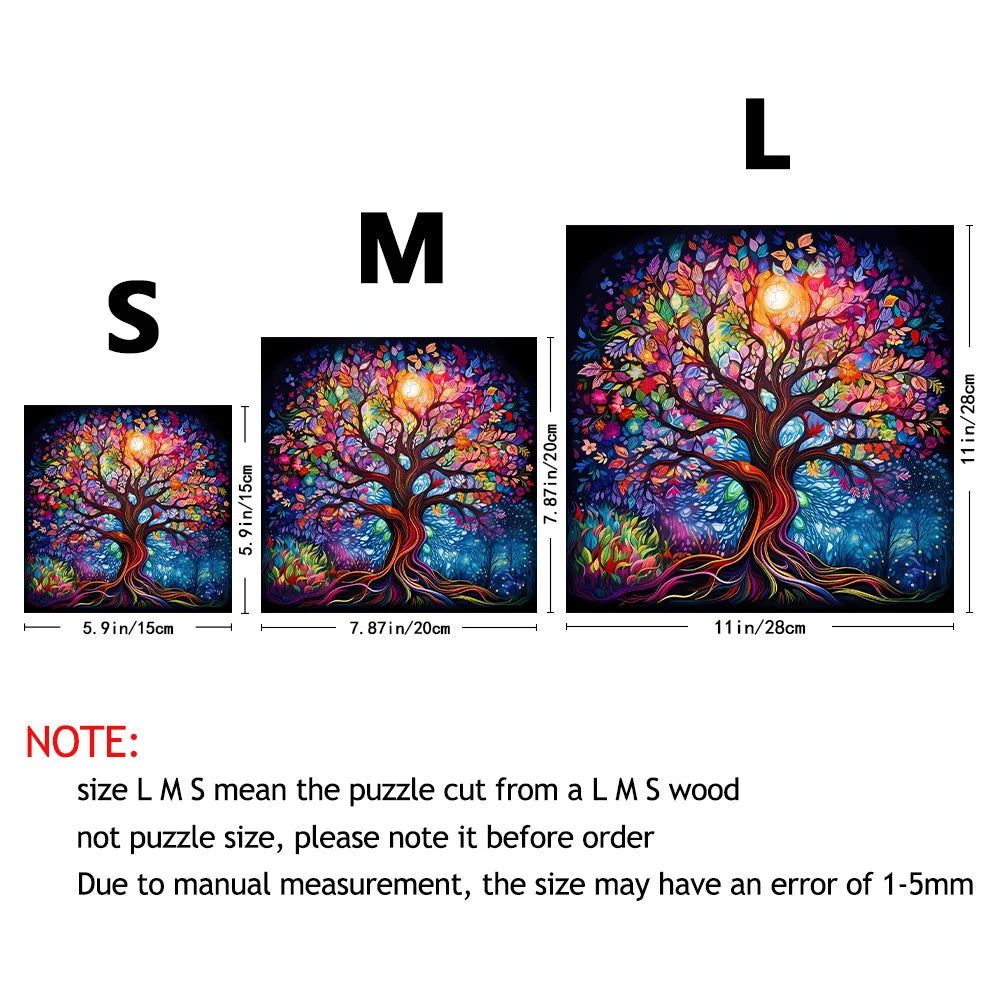 CowLost | product_id-adult-wooden-tree-of-life-jigsaw-puzzle-with-irregular-animal-shapes-creative-gift |6