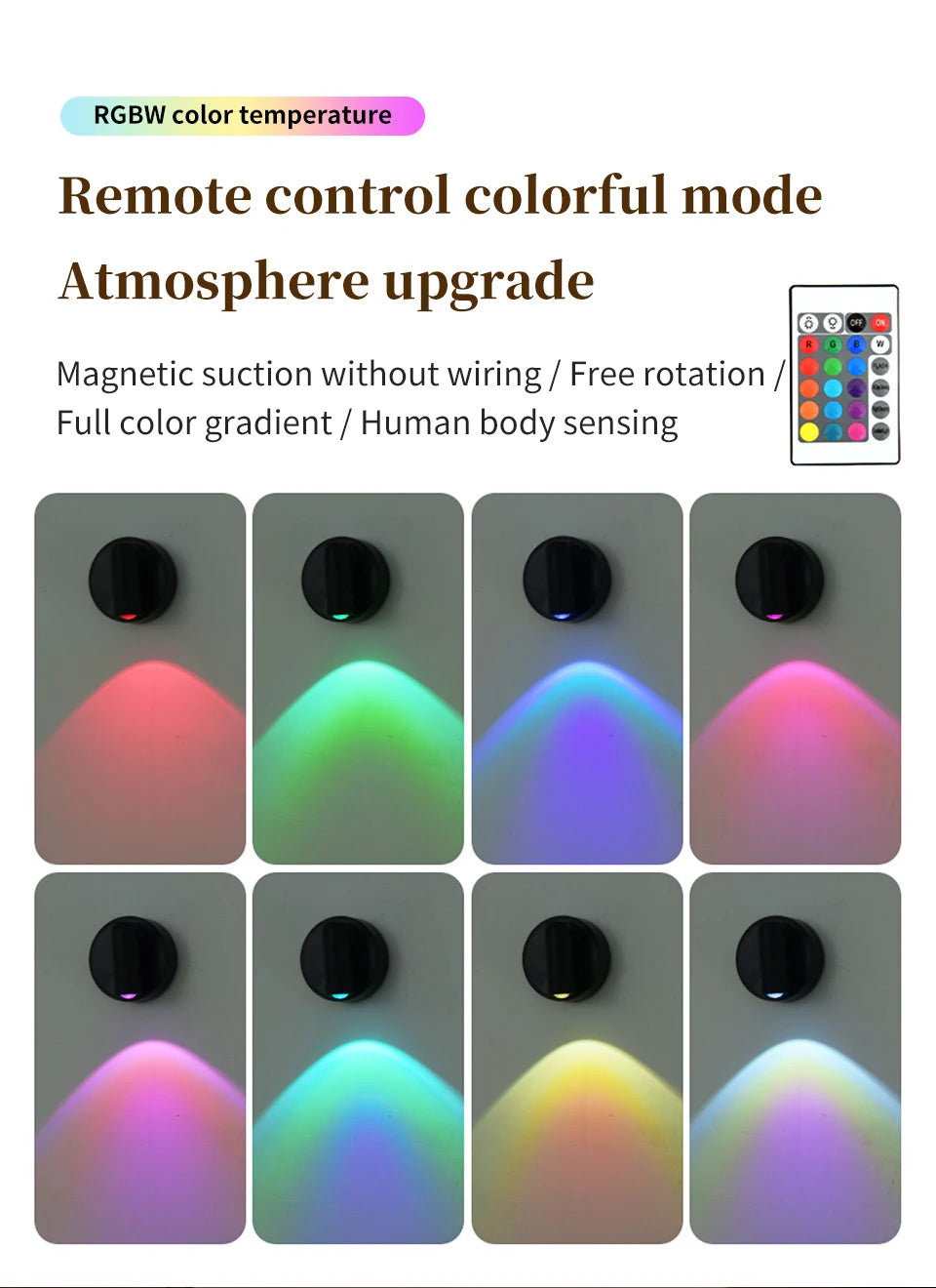 CowLost | product_id-magnetic-rotatable-touch-dimmable-rgb-3-color-led-spotlight-with-remote-usb-rechargeable-motion-sensor-wall-light |16