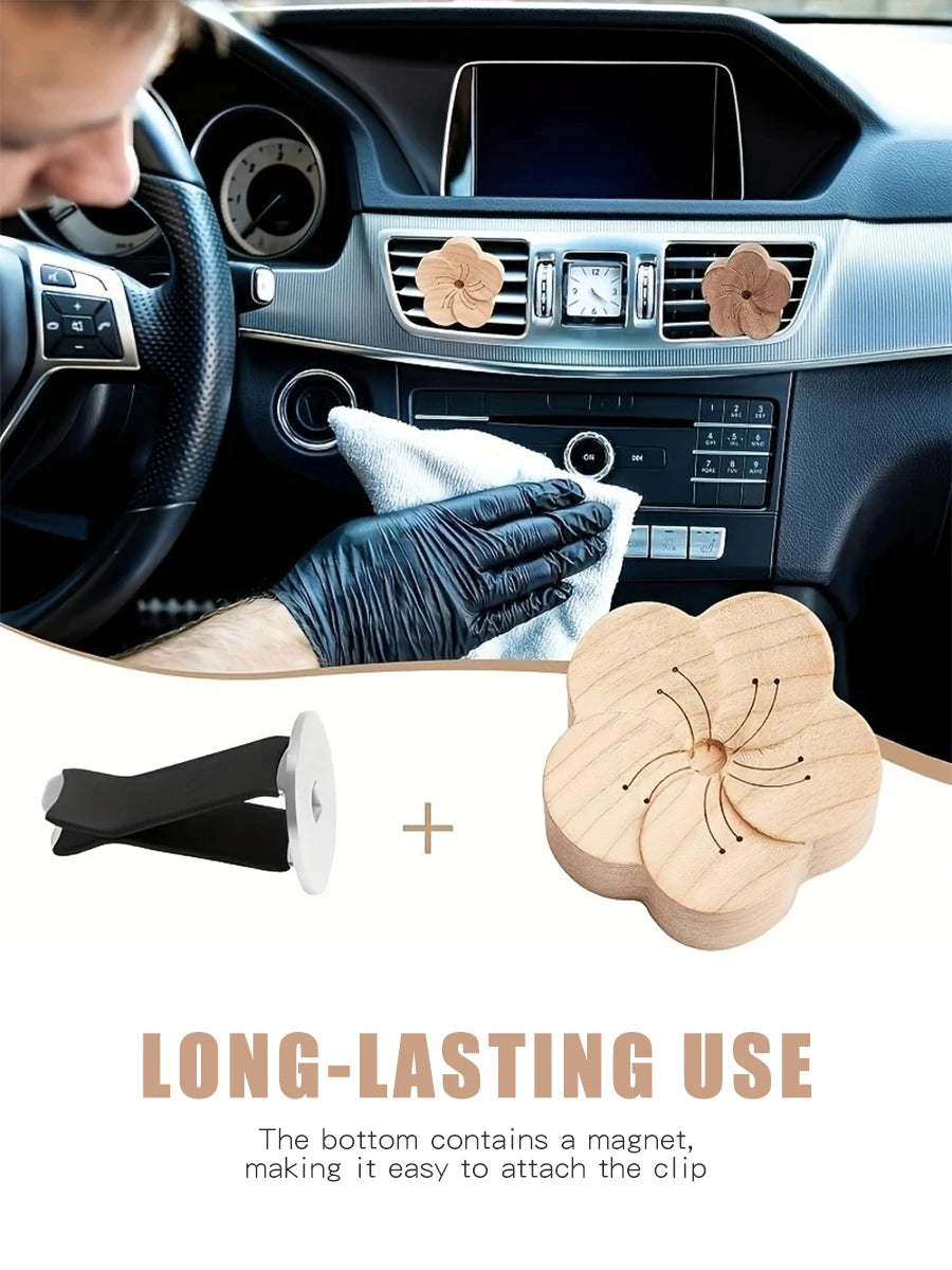 CowLost | product_id-diy-wooden-flower-car-air-freshener-vent-clip-diffuser-no-perfume |10