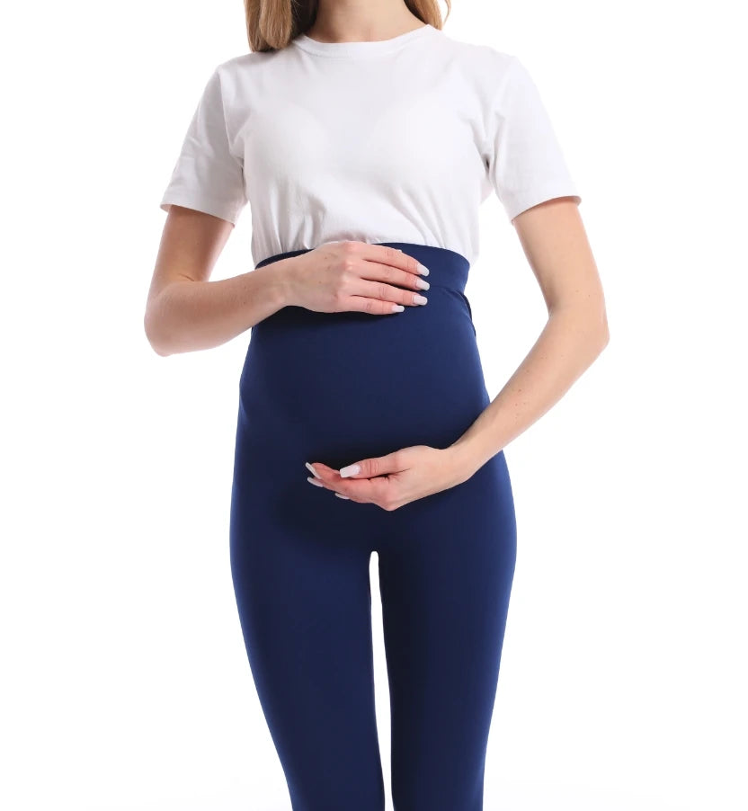 CowLost | product_id-high-waist-maternity-leggings-with-belly-support-skinny-knit-pants |27