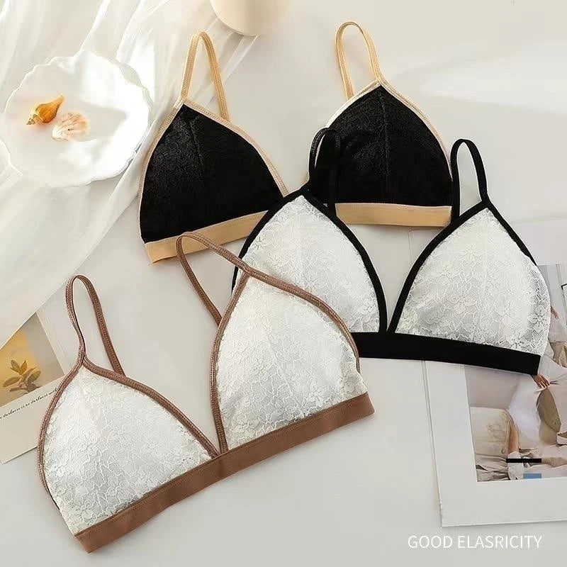 CowLost | product_id-wireless-lace-push-up-bra-for-women-thin-french-triangle-bralette |1