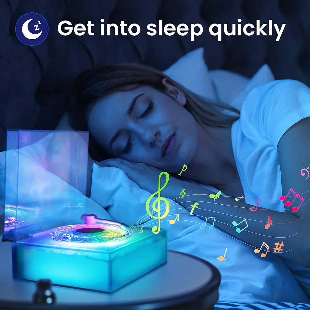 Water Ripple Bluetooth Speaker with Night Light and Three Playback Modes for Bedroom