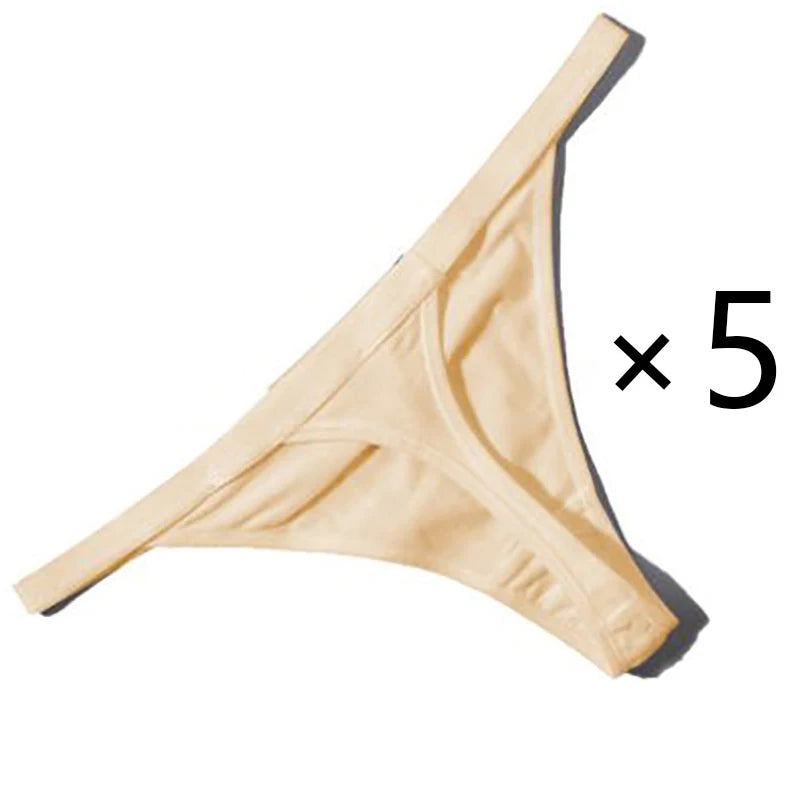 CowLost | 5pcs-women-rib-g-string-thongs-sexy-female-low-waist-panties |16