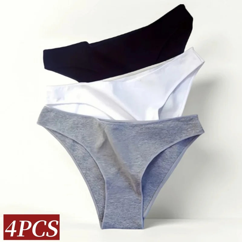 CowLost | product_id-4-pack-women-s-cotton-low-rise-seamless-breathable-briefs-solid-colors |2