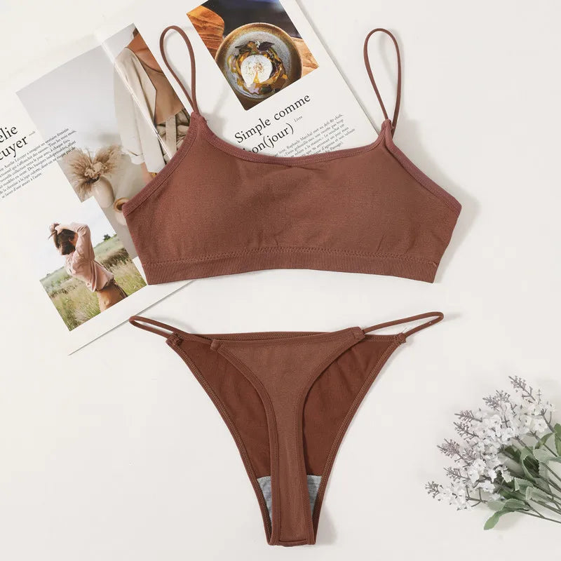 CowLost | product_id-seamless-wireless-sports-bra-brazilian-thong-set-for-women |9