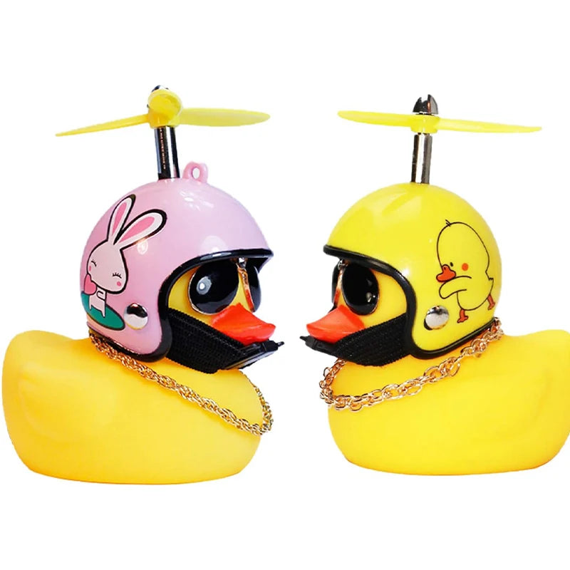 CowLost | product_id-2pc-yellow-car-duck-with-helmet-propeller-windbreaker-interior-decoration-without-light |10