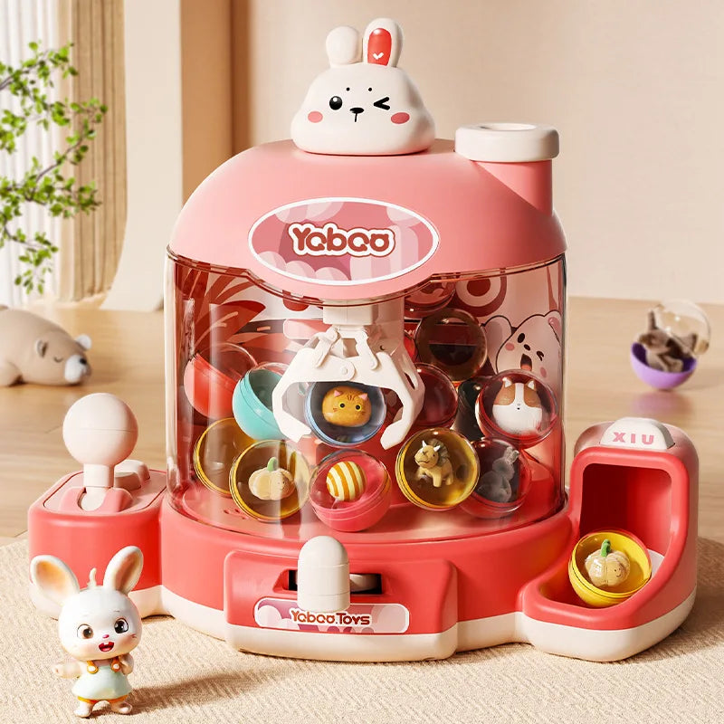 Kids Mini Doll Claw Machine Arcade Toy with Music and Lights