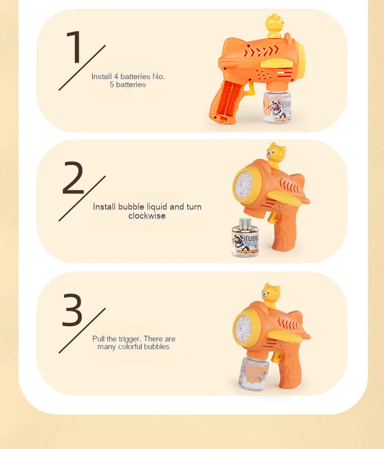 CowLost | product_id-little-bear-automatic-bubble-gun-toy-with-light-for-kids-summer-outdoor-party-gift |7