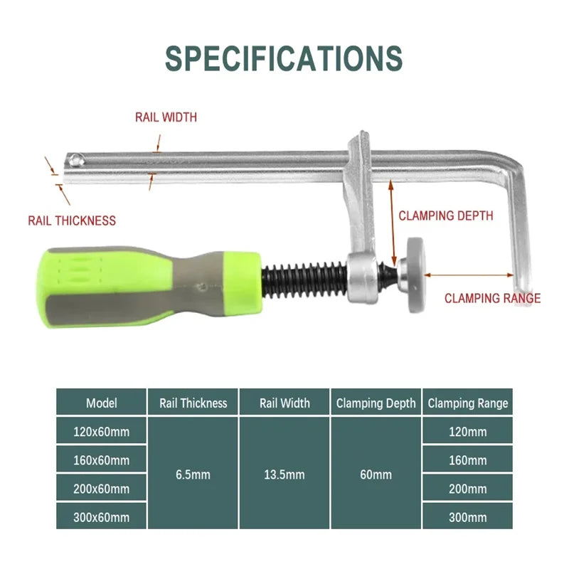 CowLost | 120-160-200-300mm-woodworking-guide-rail-clamp-dovetail-clamps-quick-screw-clamp-for-carpentry-table-track-saw-rails-tools |6