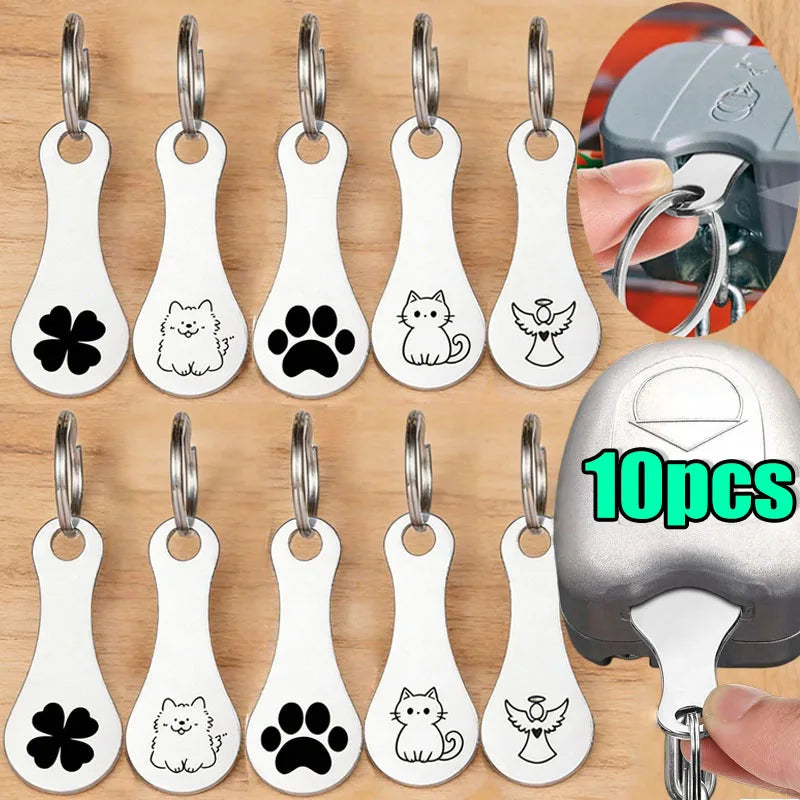 Shopping Cart Token Keychain Metal Coin Holder Trolley Keyring