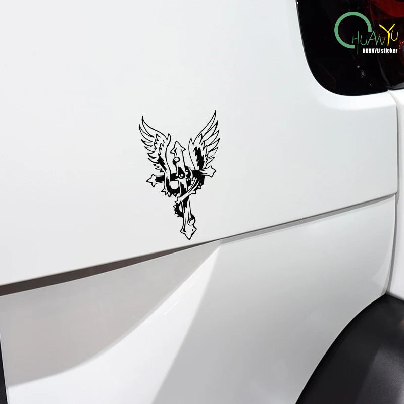 CowLost | creative-eagle-heron-cross-stitch-personalized-car-sticker |4