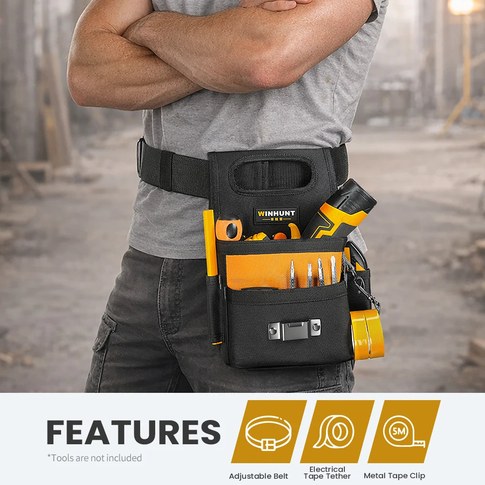 CowLost | product_id-multi-pocket-tool-belt-pouch-with-adjustable-strap-durable-electrician-drill-holster-portable-carpenter-organizer |1