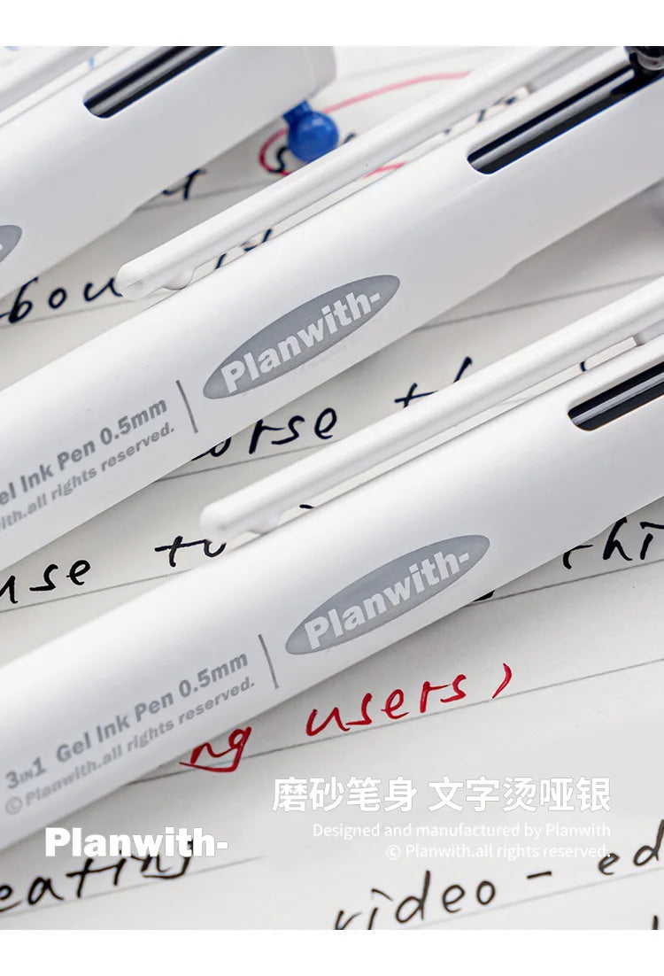 CowLost | product_id-planwith-3-in-1-multi-function-0-5mm-gel-pen-black-blue-red-ink-for-school-office |12