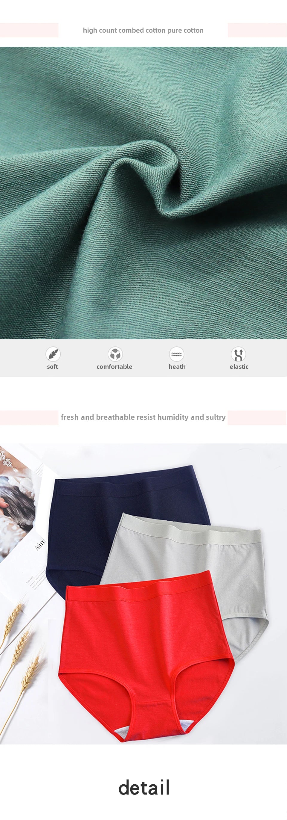 CowLost | product_id-fallsweet-womens-high-waist-cotton-plus-size-briefs-5-pack-m-xxxl |8