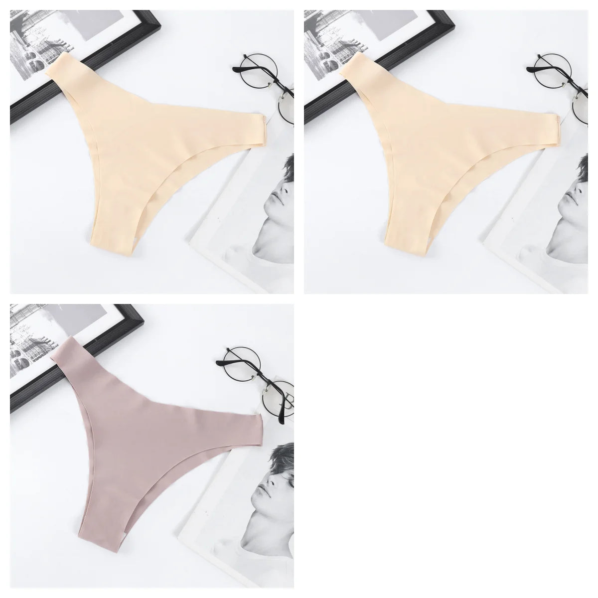 CowLost | product_id-3pcs-women-ice-silk-seamless-low-rise-v-waist-quick-dry-briefs-s-l |26