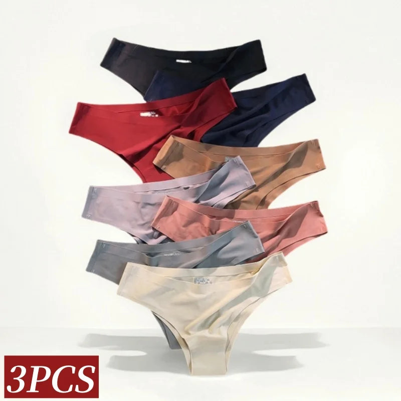 CowLost | product_id-3pcs-women-s-seamless-low-rise-ultra-thin-ice-silk-briefs-solid-color |2