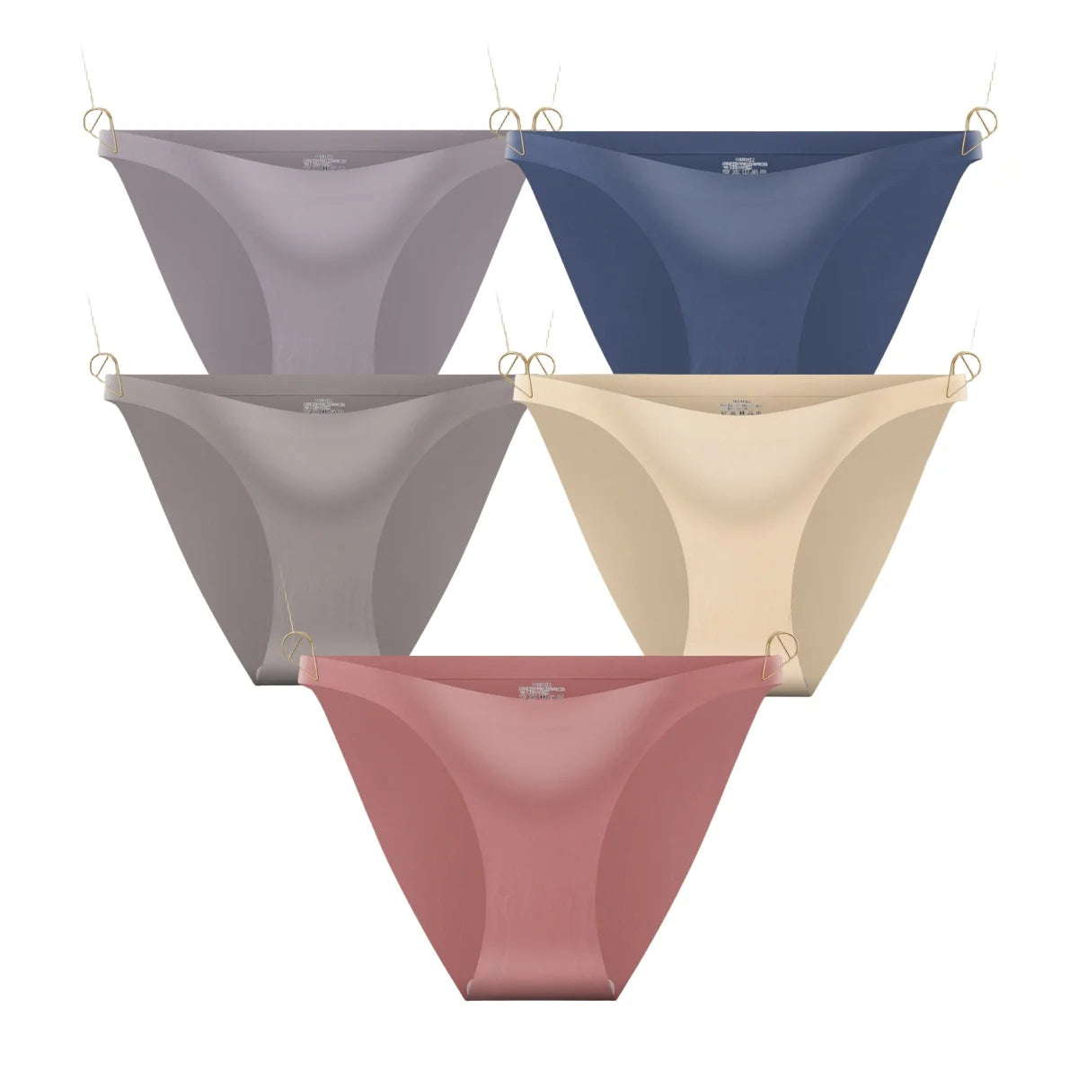 CowLost | product_id-5pcs-womens-seamless-low-waist-ultra-thin-ice-silk-briefs-solid-colors |13