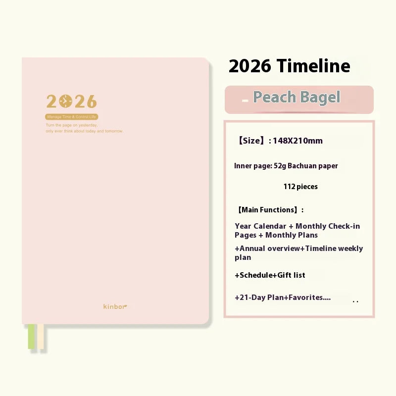 CowLost | product_id-2026-kinbor-a5-timeline-planner-notepad-52g-bachuan-paper-weekly-2-page-schedule-minimalist-design |26