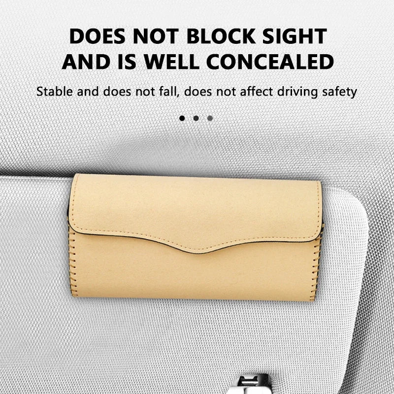 CowLost | product_id-car-sun-visor-sunglasses-holder-organizer-suede-leather-case |4