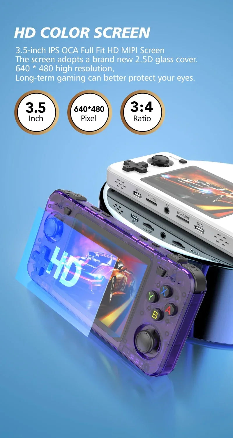 CowLost | game-timers-boyhom-r36h-retro-handheld-game-console-3-5-ips-linux-64g-128g |13