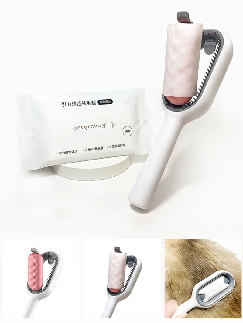 CowLost | pet-beds-double-sided-pet-hair-removal-brush-for-cat-and-dog-grooming |10