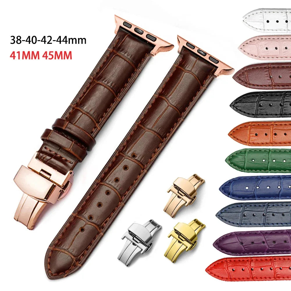 CowLost | watch-bands-product_id-leather-watchband-with-butterfly-buckle-for-apple-watch-series-7-45mm-41mm-se-44mm-40mm-42mm-38mm |1