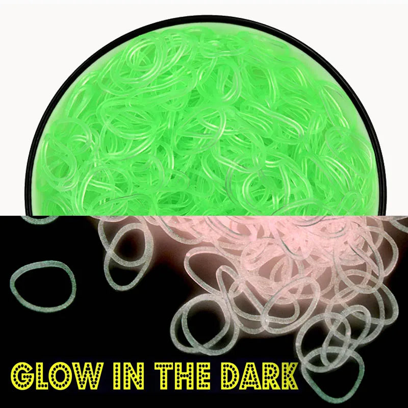600Pcs Fluorescent Glow DIY Rubber Loom Bands for Kids Party Bracelets & Necklaces
