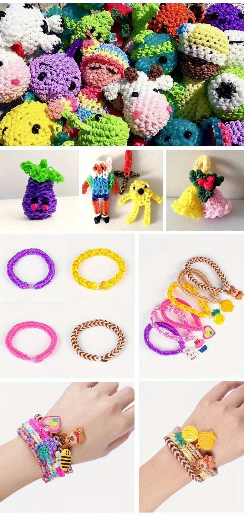 3000pcs Transparent Colored Rubber Loom Bands DIY Bracelet Necklace Toy Gift