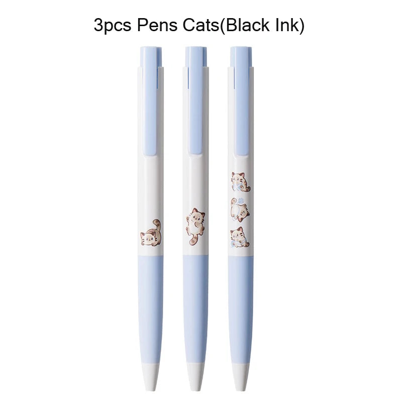 CowLost | product_id-kaco-cute-happy-puppy-gel-pen-set-3pcs-k7-push-0-5mm-black-ink-quick-drying-gel-ink-pen-papeleria-for-girls |16