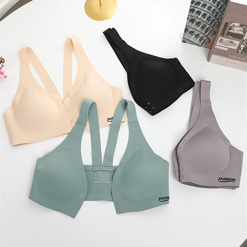 CowLost | product_id-plus-size-adjustable-front-buckle-sports-bra-wire-free-breathable-supportive |7