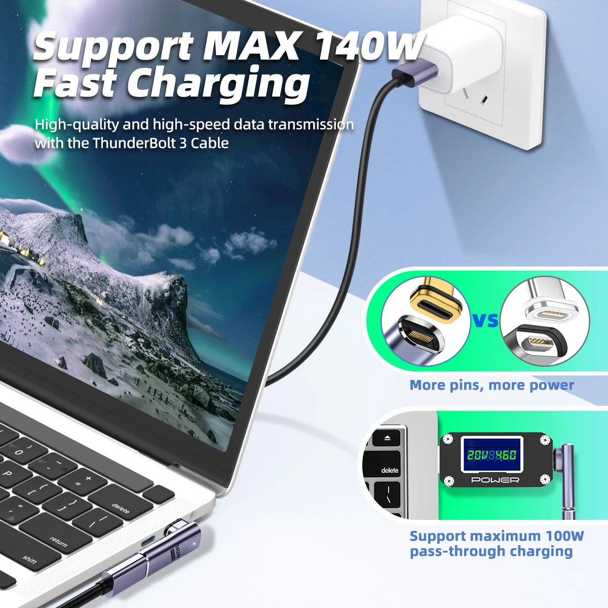CowLost | product_id-pd140w-magnetic-usb4-0-type-c-otg-adapter-40gbps-thunderbolt-3-fast-charging-8k-120hz-video-converter-for-tablet-smartphone |8
