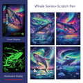 CowLost | product_id-4-piece-a4-diy-noctilucent-scratch-painting-set-sea-world-butterfly-peacock-whale-designs |11