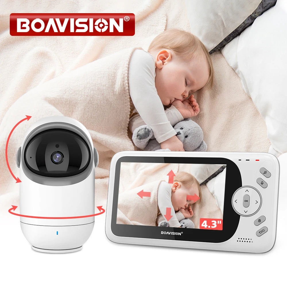 CowLost | 4-3-inch-video-baby-monitor-with-pan-tilt-camera-2-4g-wireless-two-way-audio-night-vision-security-camera-babysitter-vb801 |1
