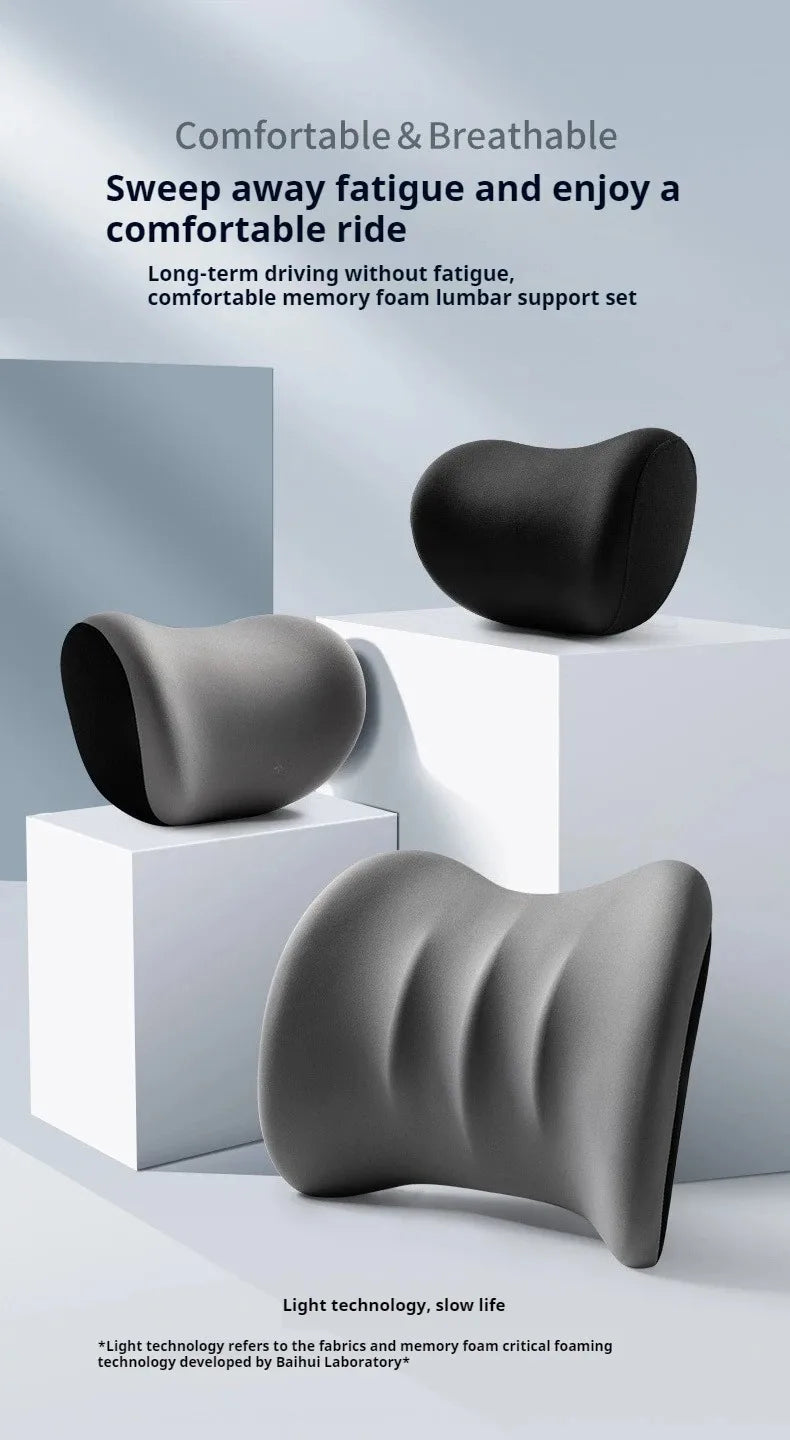 CowLost | back-lumbar-support-cushions-product_id-car-memory-foam-lumbar-and-headrest-pillow-set-soft-breathable-back-cushion |6