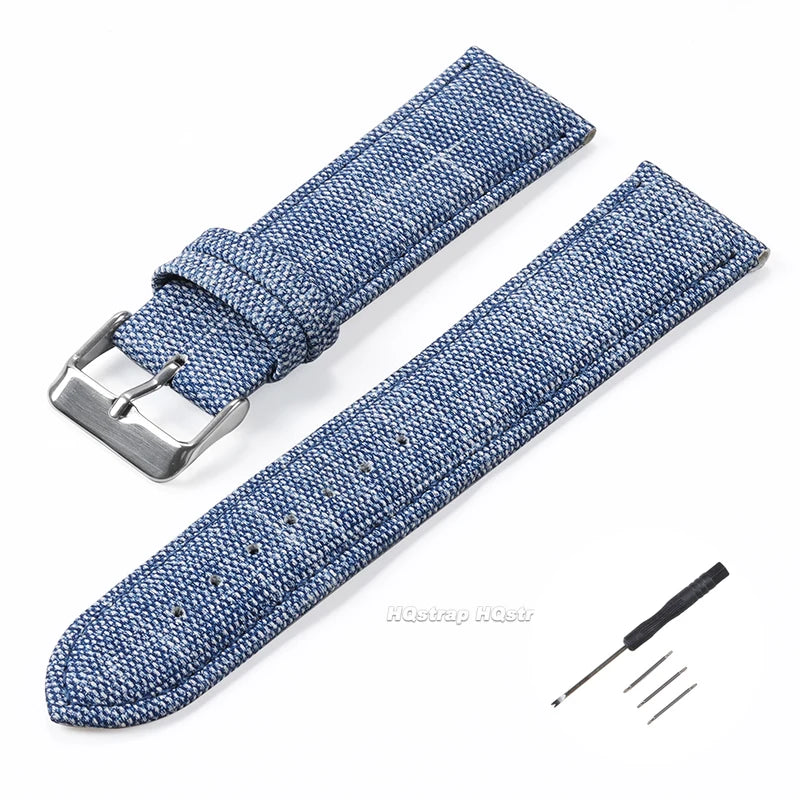 CowLost | product_id-denim-pattern-nylon-watchband-10-22mm-for-casio-seiko-vintage-unisex-strap |9
