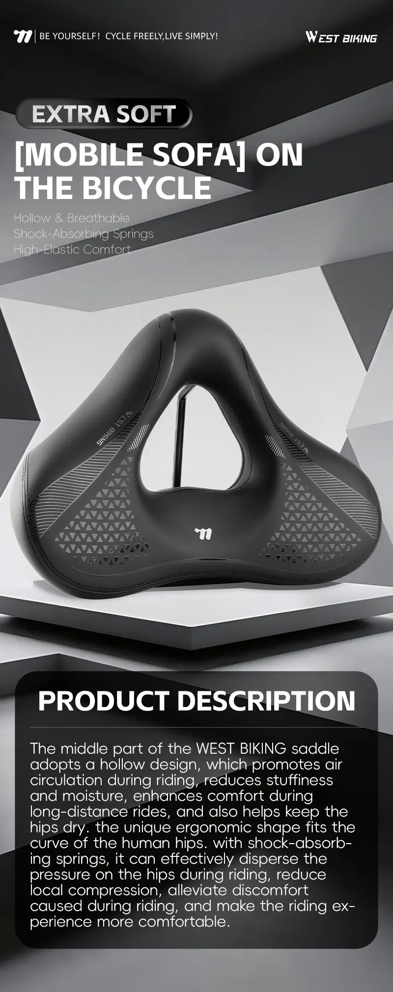 CowLost | west-biking-widen-bicycle-saddle-ergonomic-thick-comfortable-bike-saddle-shock-absorbtion-mtb-e-bike-cushion-bicycle-accessories |55