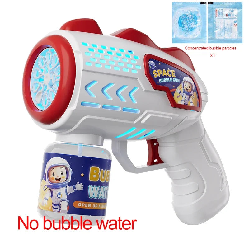 Space Astronaut Rocket Automatic Bubble Gun with Bubble Liquid Toy for Kids Gift