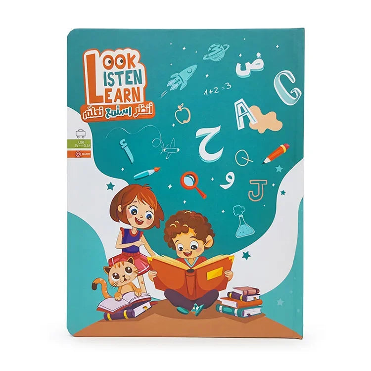 Arabic English Point Reading Puzzle Audio Book Early Education Montessori Toy