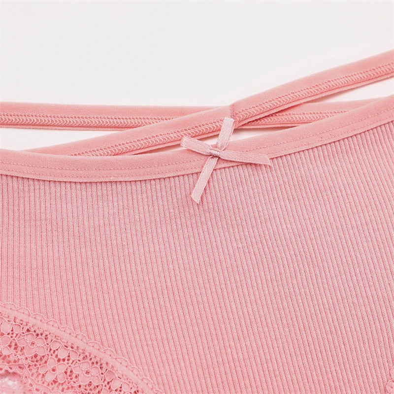 CowLost | activewear-pants-finetoo-4pcs-women-s-cotton-striped-lace-briefs |15