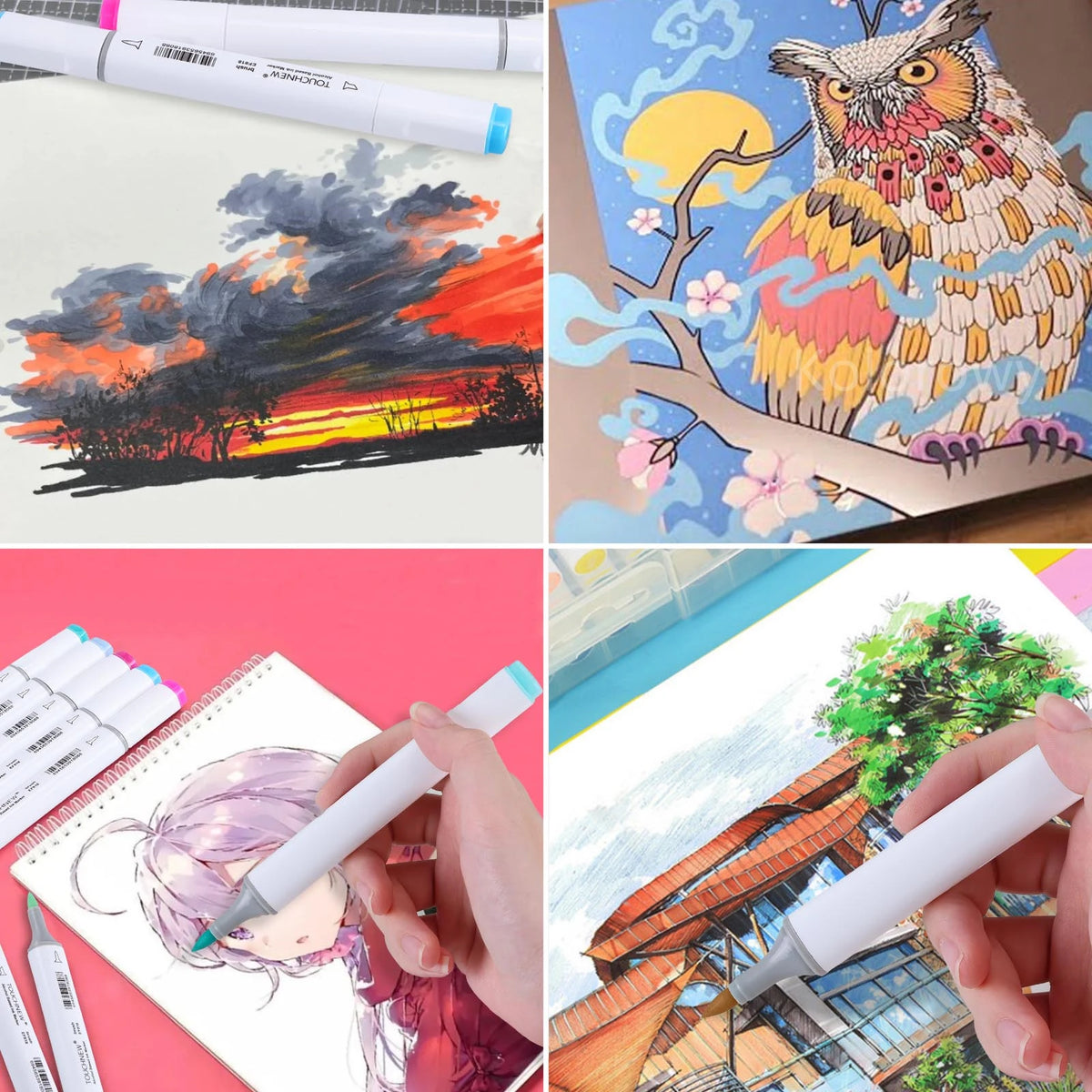 CowLost | markers-product_id-touchnew-dual-tip-alcohol-markers-soft-brush-chisel-for-drawing-coloring |5