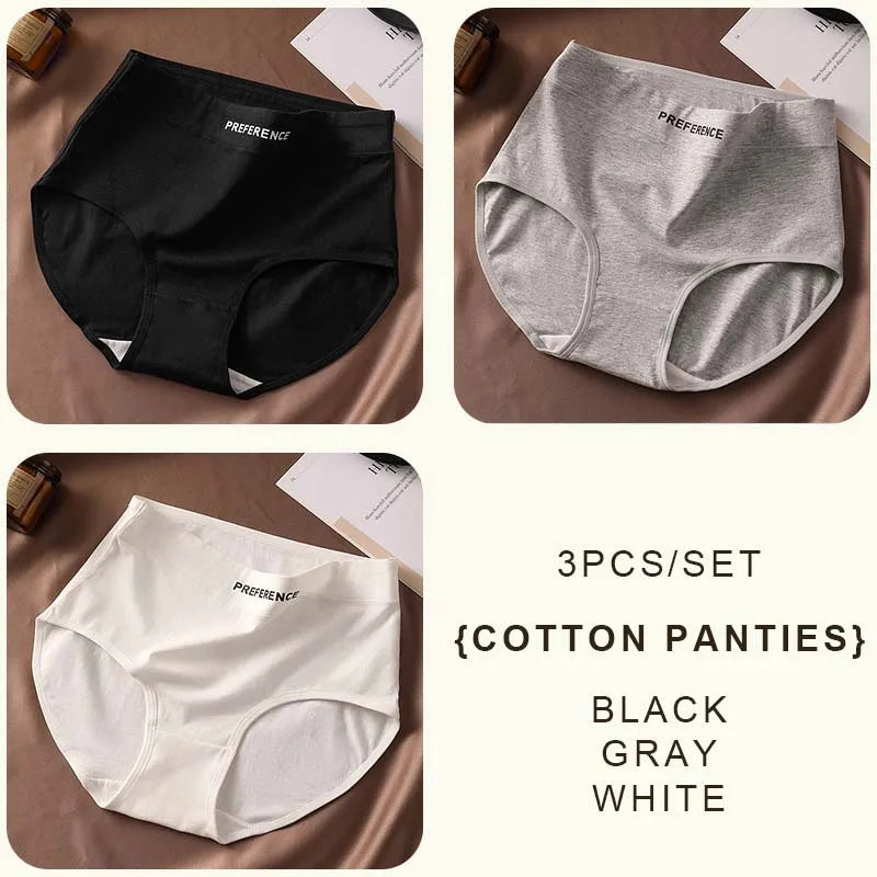 CowLost | product_id-fallsweet-3pcs-womens-large-high-waist-seamless-cotton-briefs |24