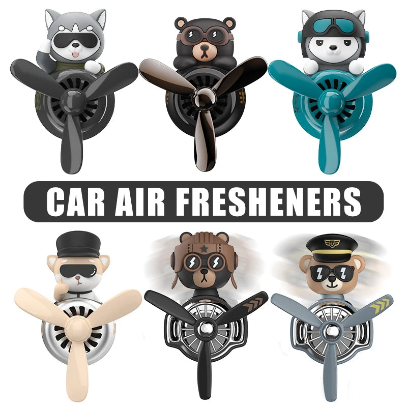 CowLost | product_id-pilot-husky-dog-car-air-freshener-propeller-plane-vent-clip-ocean-scent-aroma-diffuser |2