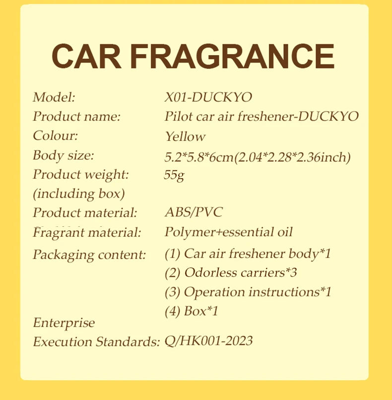 CowLost | product_id-no-perfume-diy-cute-duck-pilot-car-air-freshener-vent-clip-diffuser-ornament |17