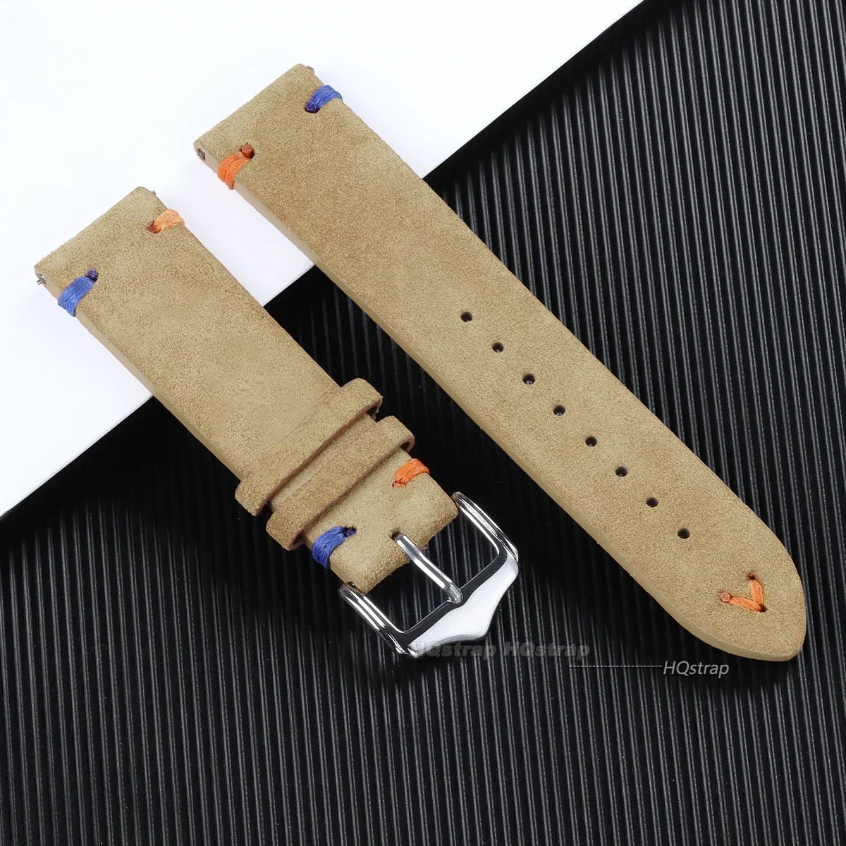 CowLost | 18mm-20mm-22mm-vintage-suede-leather-watch-strap-for-seiko-for-samsung-watch-5-4-3-handmade-stitching-quick-release-bracelet |8
