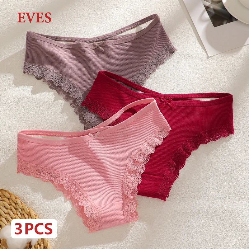 CowLost | activewear-pants-finetoo-4pcs-women-s-cotton-striped-lace-briefs |1