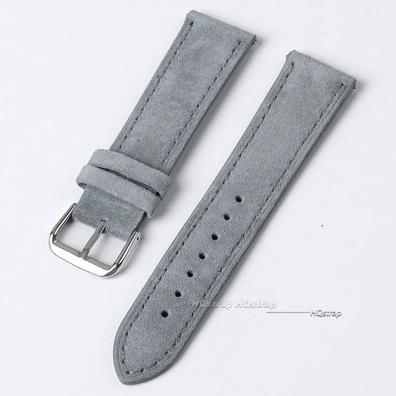 CowLost | product_id-vintage-handmade-suede-leather-watch-strap-18-24mm-brown-grey-universal-replacement-wristband |18